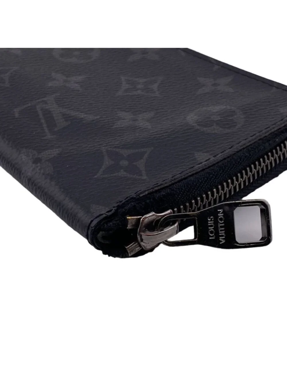 Louis Vuitton Zippy Wallet Vertical Monogram Eclipse Zip Around Black Gray